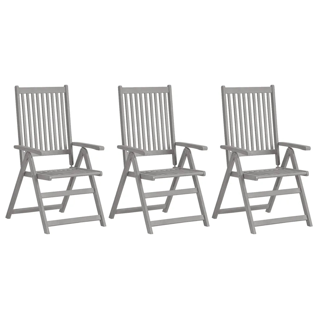 Sedie da Giardino Reclinabili 3 pz con Cuscini Massello Acacia cod mxl 6410