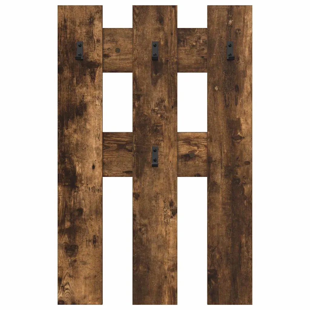 vidaXL Appendiabiti a muro Rovere fumo 65 x 3 x 100 cm