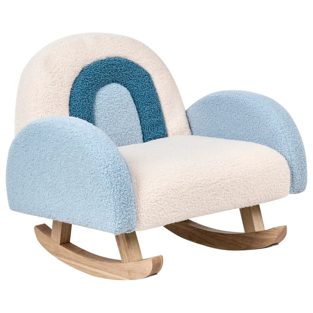 Sedia a dondolo per bambini con Gambe in legno blu per cameretta