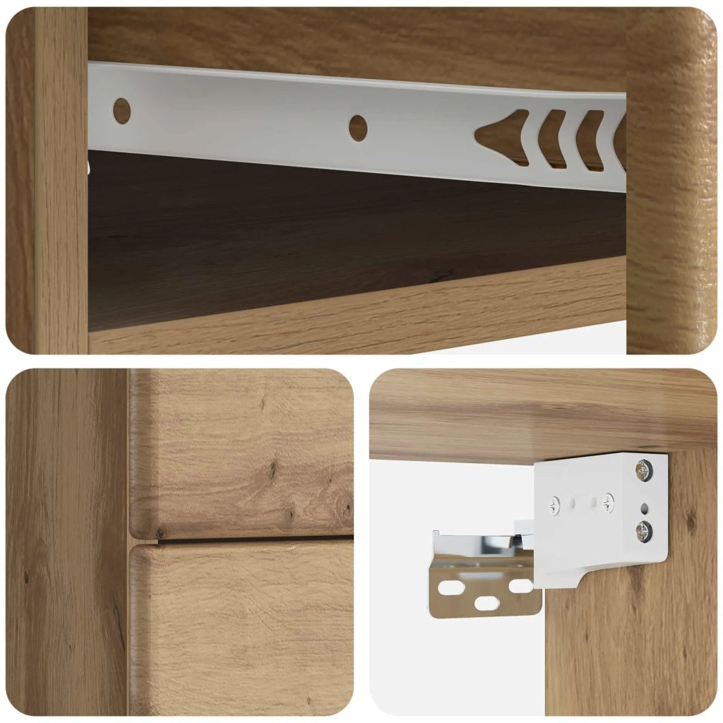 Mobiletto da notte a muro con cassetto 2 pcs Rovere Artigianale 899164