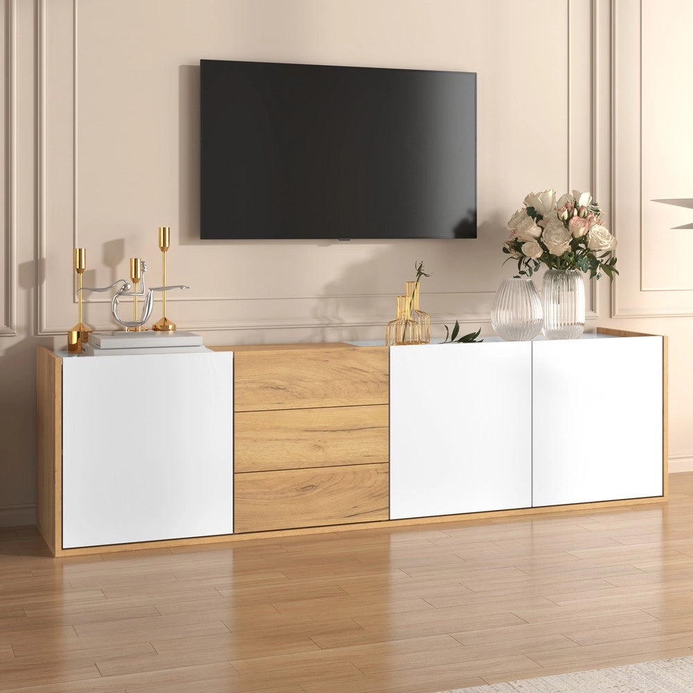 Mobile TV a Parete o a Terra ¨C Xylo ¨C Bianco e Legno