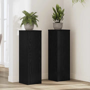 Supporto per piante 2 pcs Rovere Nero 25 x 25 x 80 cm 869234