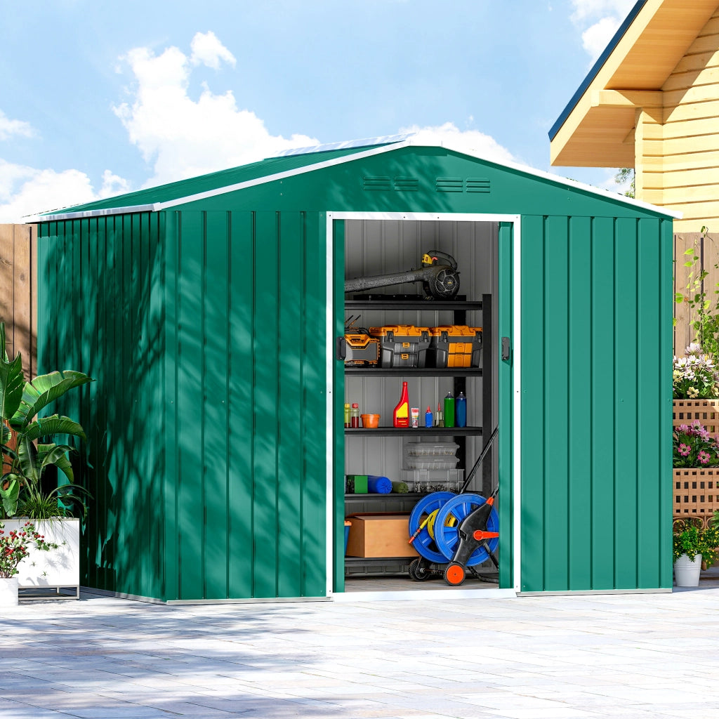Casetta da Giardino 3.6 m2 ¨C Minimal ¨C 236x171x191 cm Verde con Porte Scorrevoli