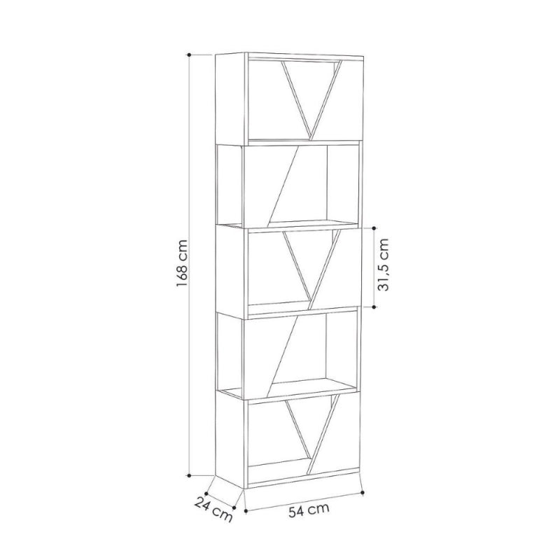 Libreria Frame bianca 5 ripiani 54x168