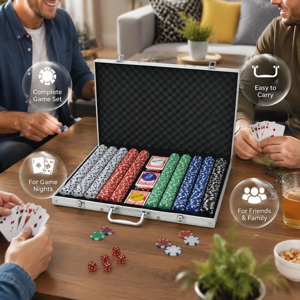 Poker Set With 1.000 Chips, Aluminum