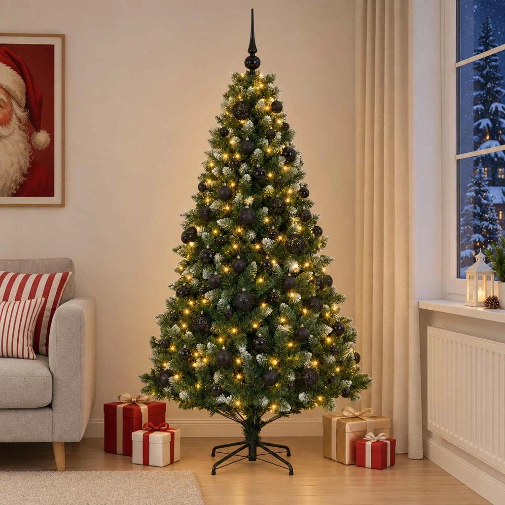 Albero di Natale Artificiale con Palline 210 cm 300 LED 3461333