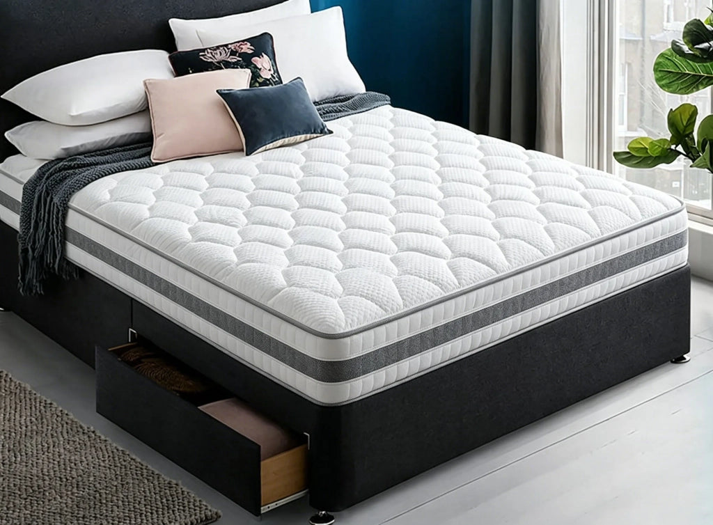 Materasso a Molle Insacchettate 7 Zone con Comfort Foam Rigidità H4 90x200x25 cm; Bianco