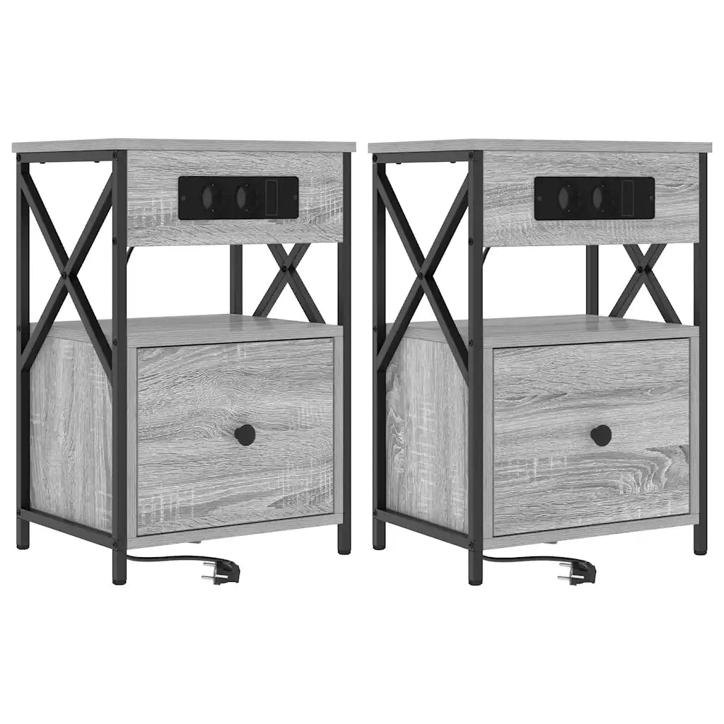 Armadio da Notte 2 pcs Grigio Sonoma 40 x 31 x 60 cm 859497