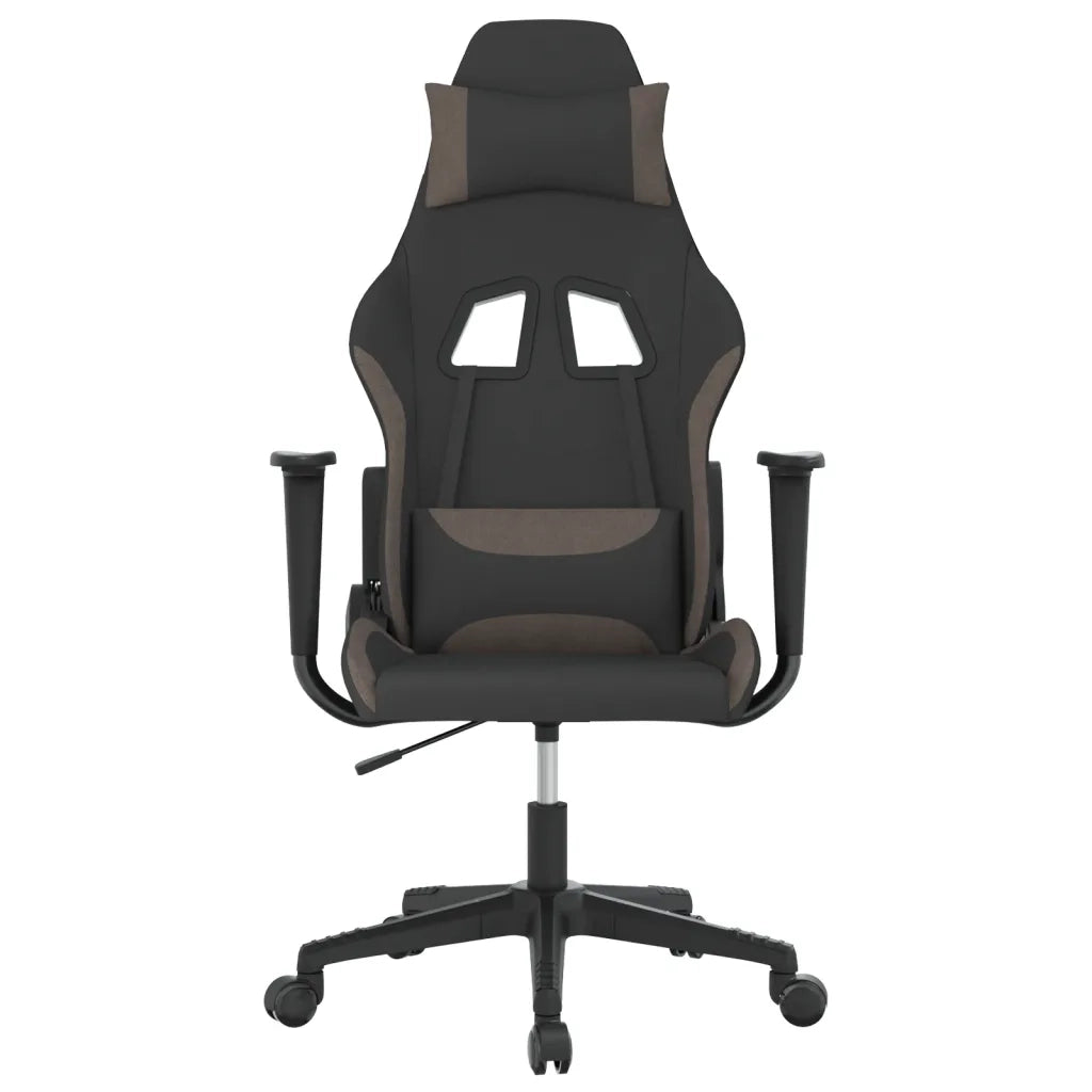 vidaXL Sedia da Gaming Nero e Tortora in Tessuto