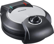 Severin macchina per waffel, con rivestimento antiaderente per waffle classici a forma di cuore, ferro per waffle a forma di cuore salvaspazio, potenza 1.300 w, nero/acciaio inox, wa 2103