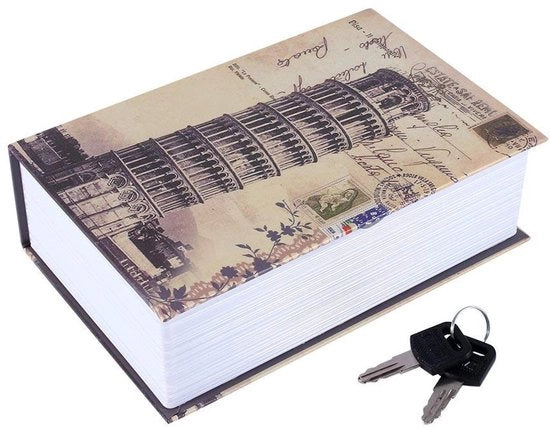 Cassetta di sicurezza in forma di libreria - Scatola chiusura per denaro - Cassetta decorativa - 2 Chiavi - Materiale di alta qualità - 18 x 11,5 x 5,5 cm - Cassetta di sicurezza