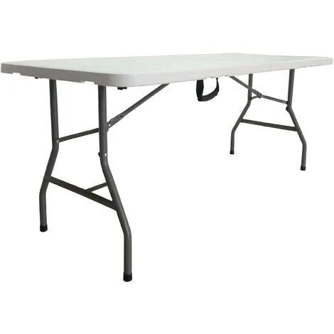 TAVOLO PIEGHEVOLE DA GIARDINO HORECA IN PLASTICA HDPE BIANCO 183X76X74H CM