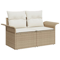 Set di divani da giardino  a 9 pezzi con cuscini Beige Polyrattan