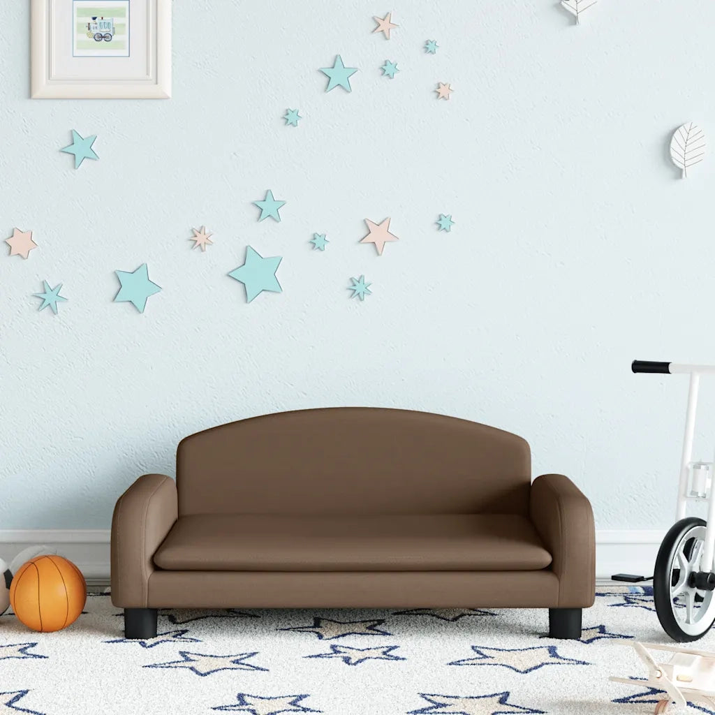 Divano | Divano da soggiorno | Sofa per Bambini Marrone 70x45x30 cm in Tessuto