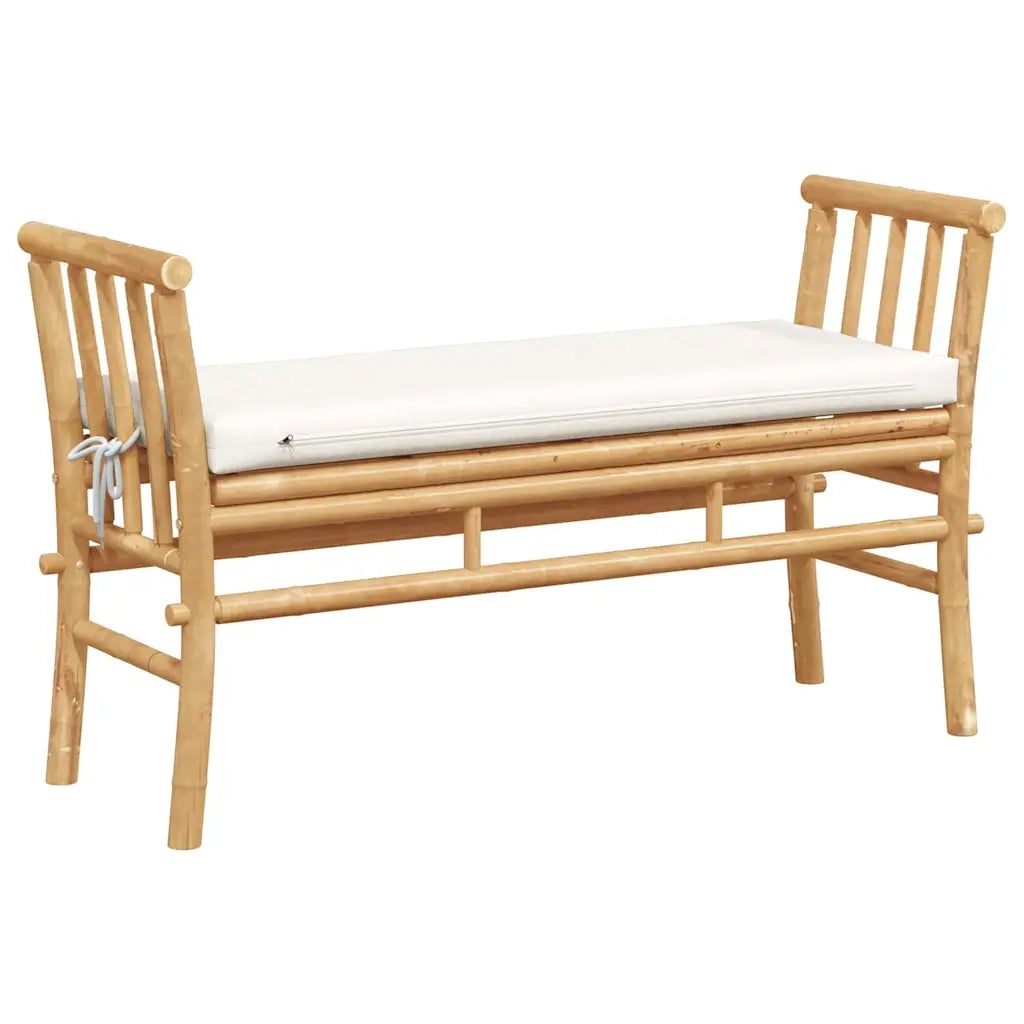 Panchina da giardino con cuscino Marrone 110 x 38 x 65cm Bambù 4108077
