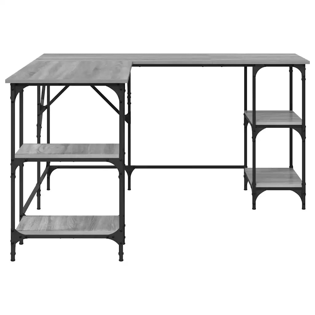 Scrivania Grigio Sonoma 139x139x75 cm in Legno Multistrato