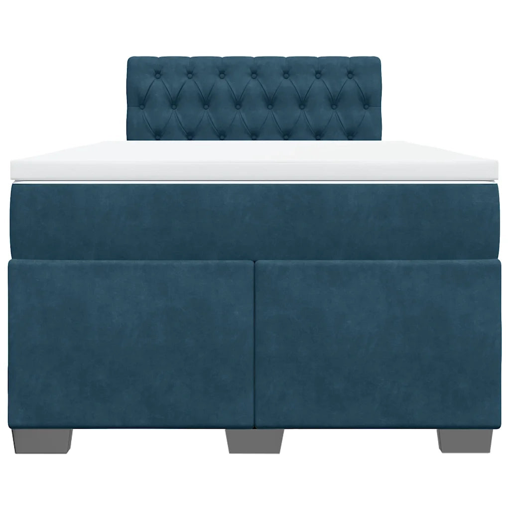Giroletto a Molle con Materasso Blu 120x200 cm in Velluto 3288592