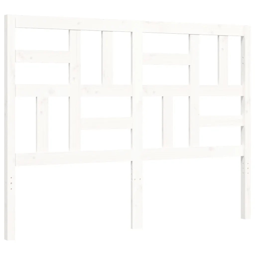 Giroletto con Testiera-Struttura Letto con testiera Bianco 140x200 cm in Legno Massello 734385
