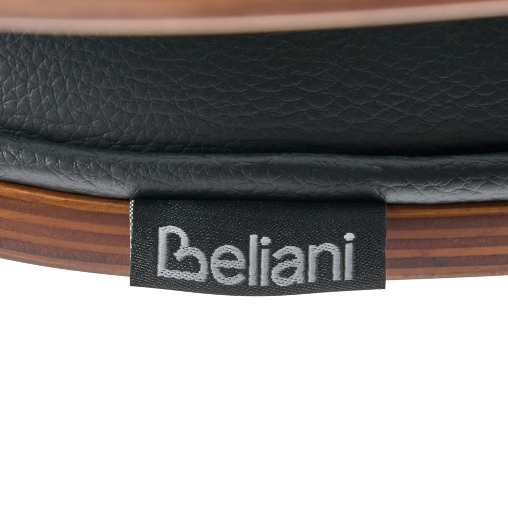 Sedia da ufficio ecopelle nero e legno scuro arredamento da ufficio elegante
