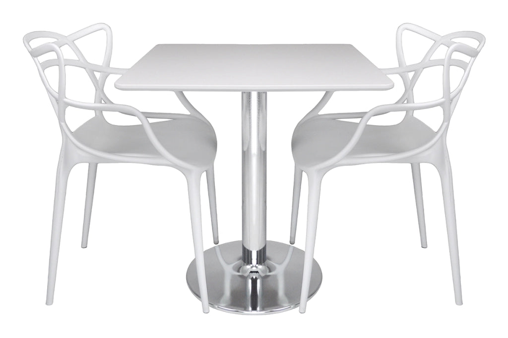 Tavolo quadrato 80x80 bianco, tavolino da bar mod. Romeo TQ08-8.8ROPA