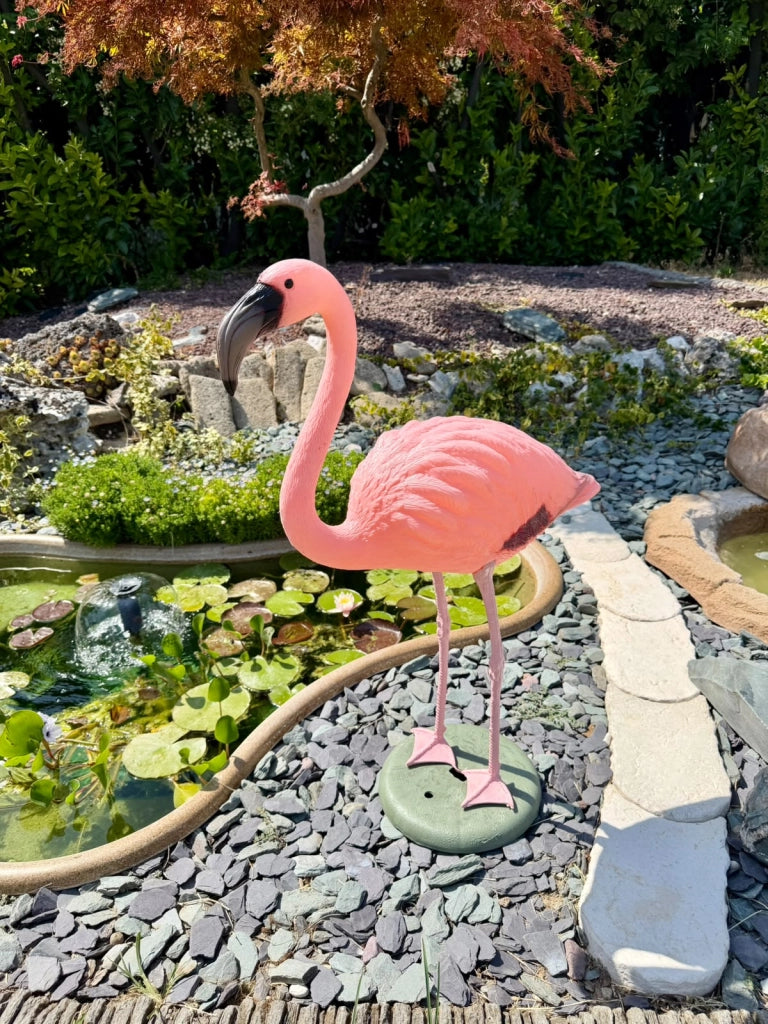 Fenicottero Rosa Decorativo H 80 cm per Laghetti da Giardino