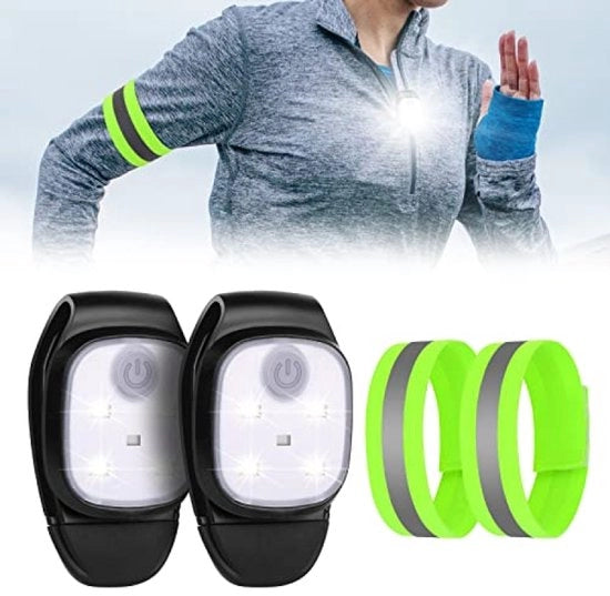 Kit di illuminazione clip-on portatile - 2 pezzi di lampade LED con strisce riflettenti
