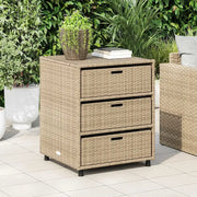 Armadietto Portaoggetti da Giardino Beige 55x59x69cm Polyrattancod mxl 110516