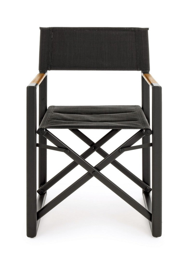 Set 2 Sedie Pieghevoli da Regista 51x54x86 cm in Alluminio Lagun Antracite