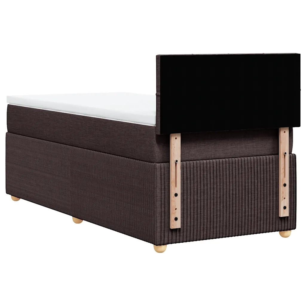 Giroletto a Molle con Materasso Marrone Scuro 90x200 cm Tessuto