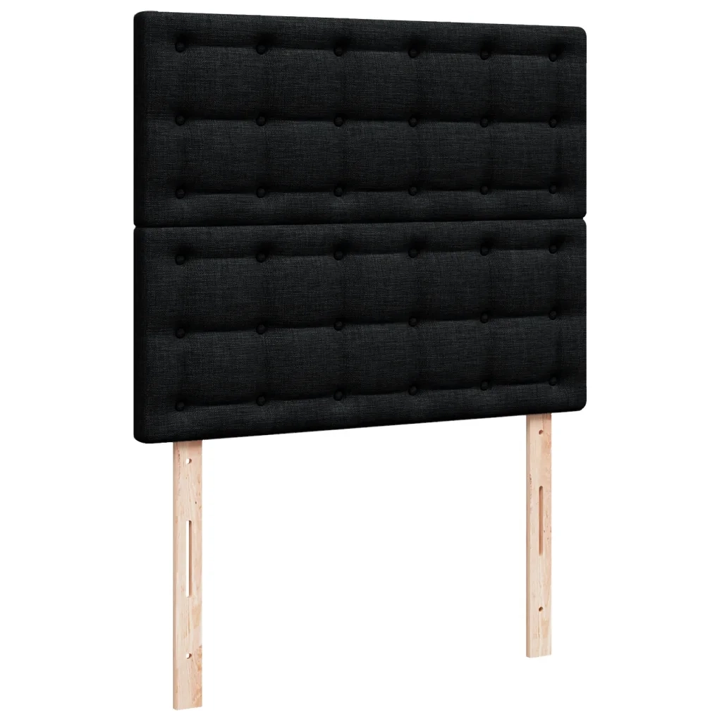 Giroletto a Molle con Materasso Nero 120x190 cm in Tessuto