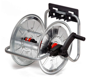 Avvolgitubo Manuale da Muro Portatile 50 mt Tubo Ø1/2” in Acciaio Zincato Grigio Agrati