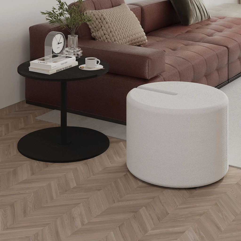 Tavolino in legno "Vexana" con poggiapiedi - 43 x 43 x 47 cm - Nero