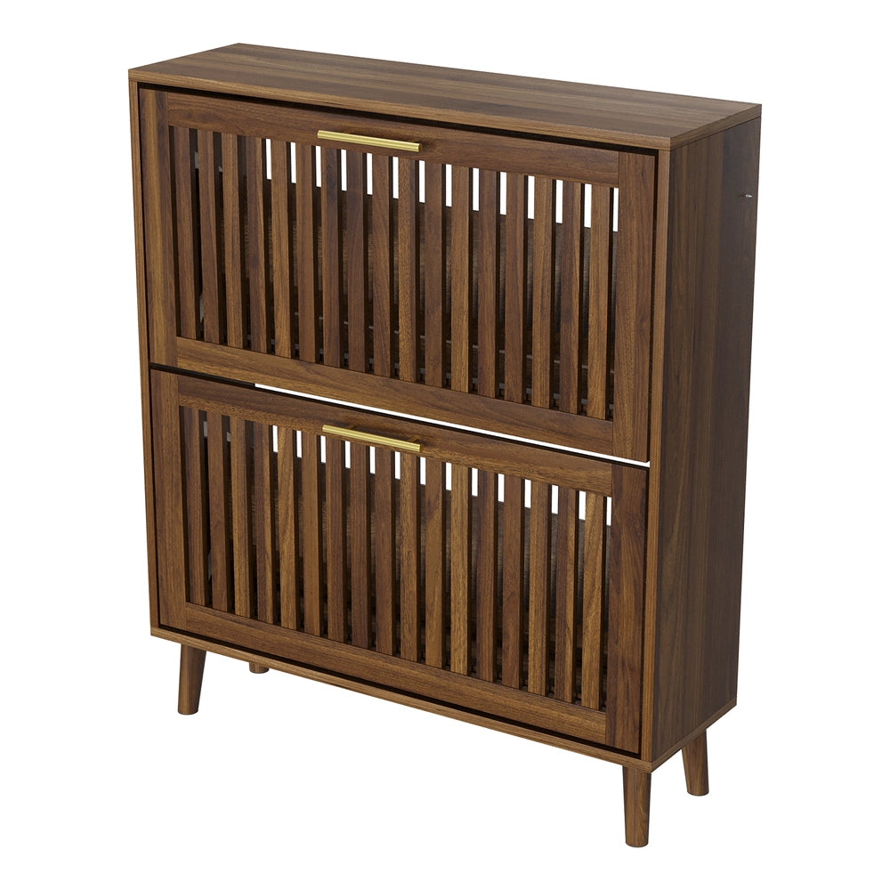 Scarpiera in Legno di Noce con Ante a Ribalta ¨C MINIMAL ¨C 80 cm, Ingresso