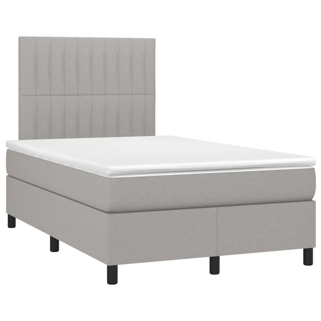 Letto a Molle Materasso e LED Grigio Chiaro 120x200 cm Tessuto cod mxl 64671