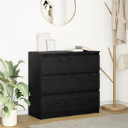 Credenza Rovere Nero 80x35x76 cm in Legno Multistrato 861734