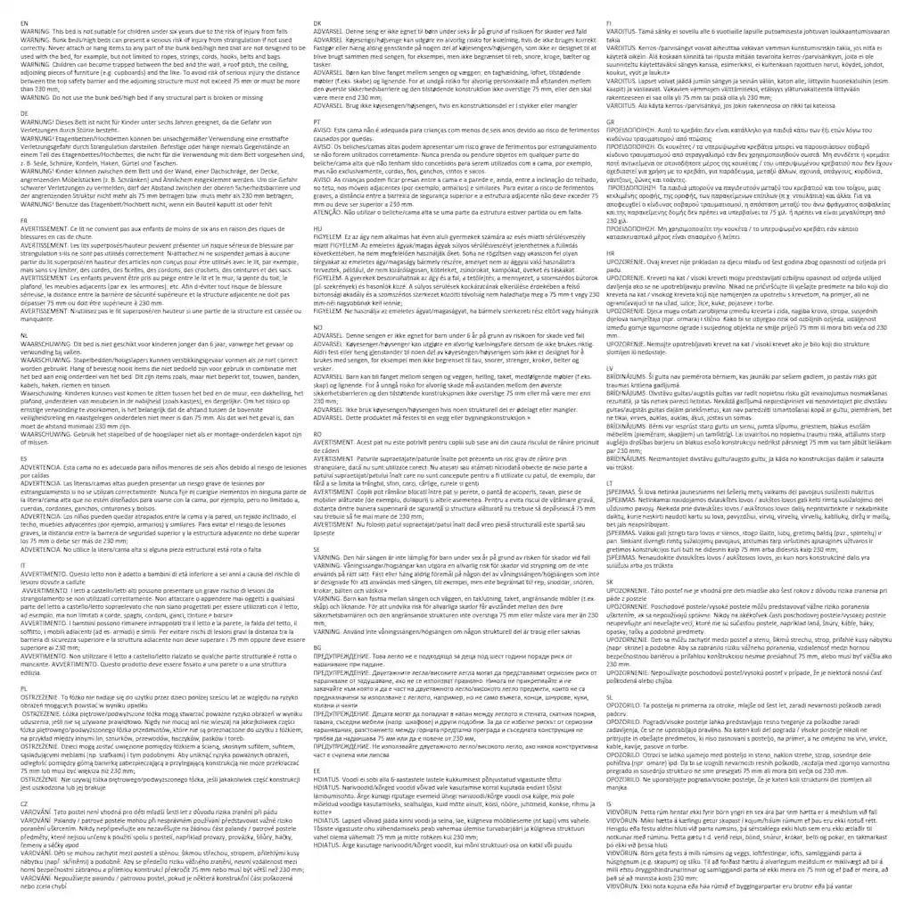 Letto a Castello 80x200 cm in Legno Massello di Pino 821649