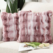 Set di 2 cuscini in piuma soffice, decorativi, in velluto, in cotone, per divano, camera da letto, rosa, 50x50 cm.