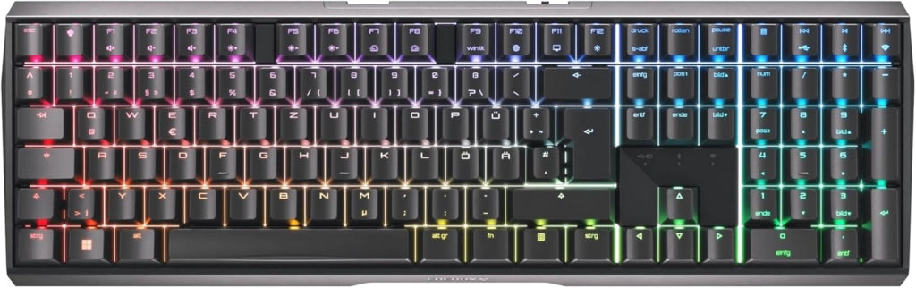 MX 3.0S Wireless, Tastiera Meccanica da Gioco Senza Fili, Tedesco QWERTZ, Bluetooth, 2,4 GHz e Via Cavo, Interruttori MX2A RED, Nero, Tedesco - QWERTZ