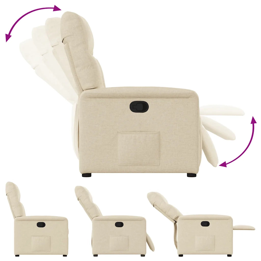 Divano Sedia-Poltrona Reclinabile in Tessuto Crema 920628