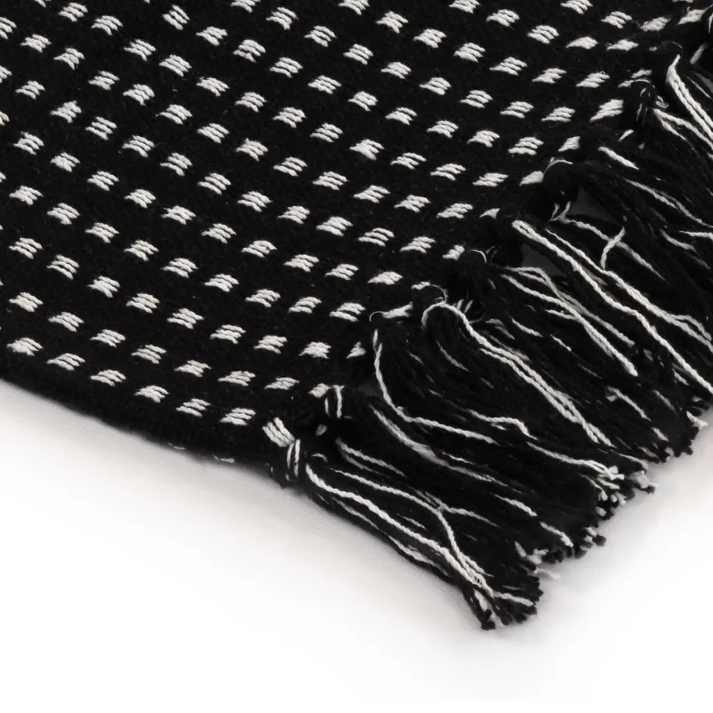 Copriletto in Cotone a Quadri 160x210 cm Nero