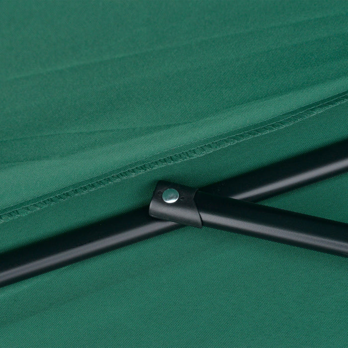 Ombrellone da Giardino 2,6x1,3x2,3 m Palo Ø38 mm Semicircolare in Alluminio Shade Verde
