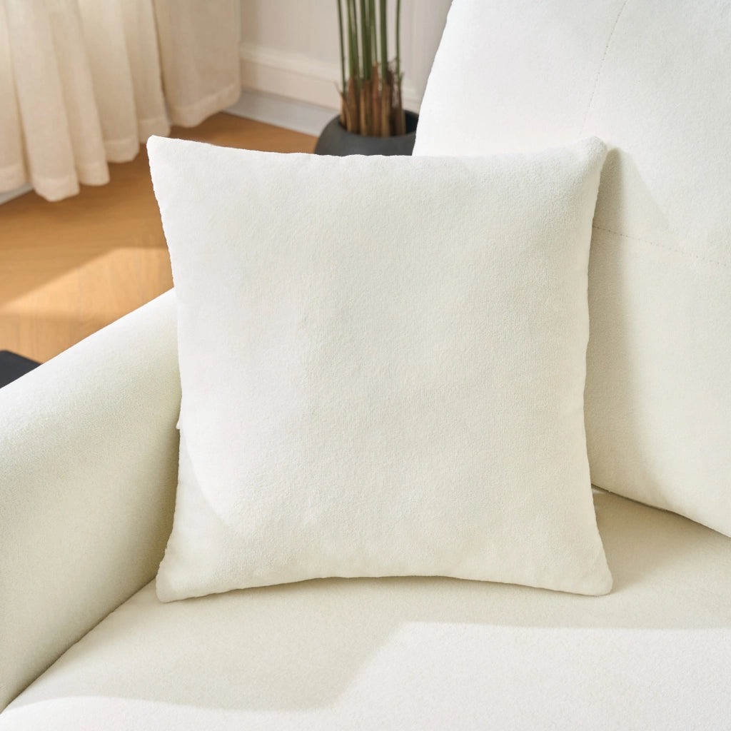 Divano angolare letto con contenitore e chaise longue reversibile in chenille beige