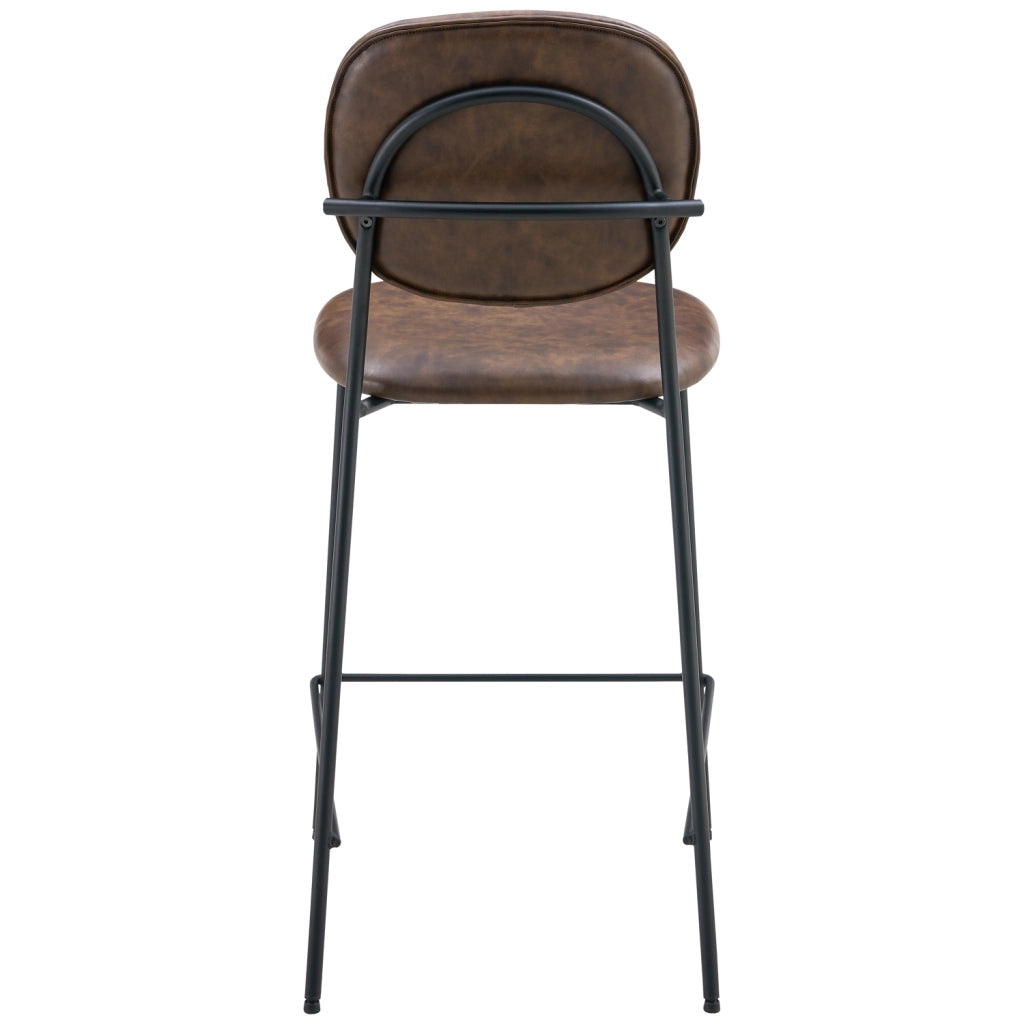 Set di 2 sgabelli da bar EDMOND in similpelle marrone