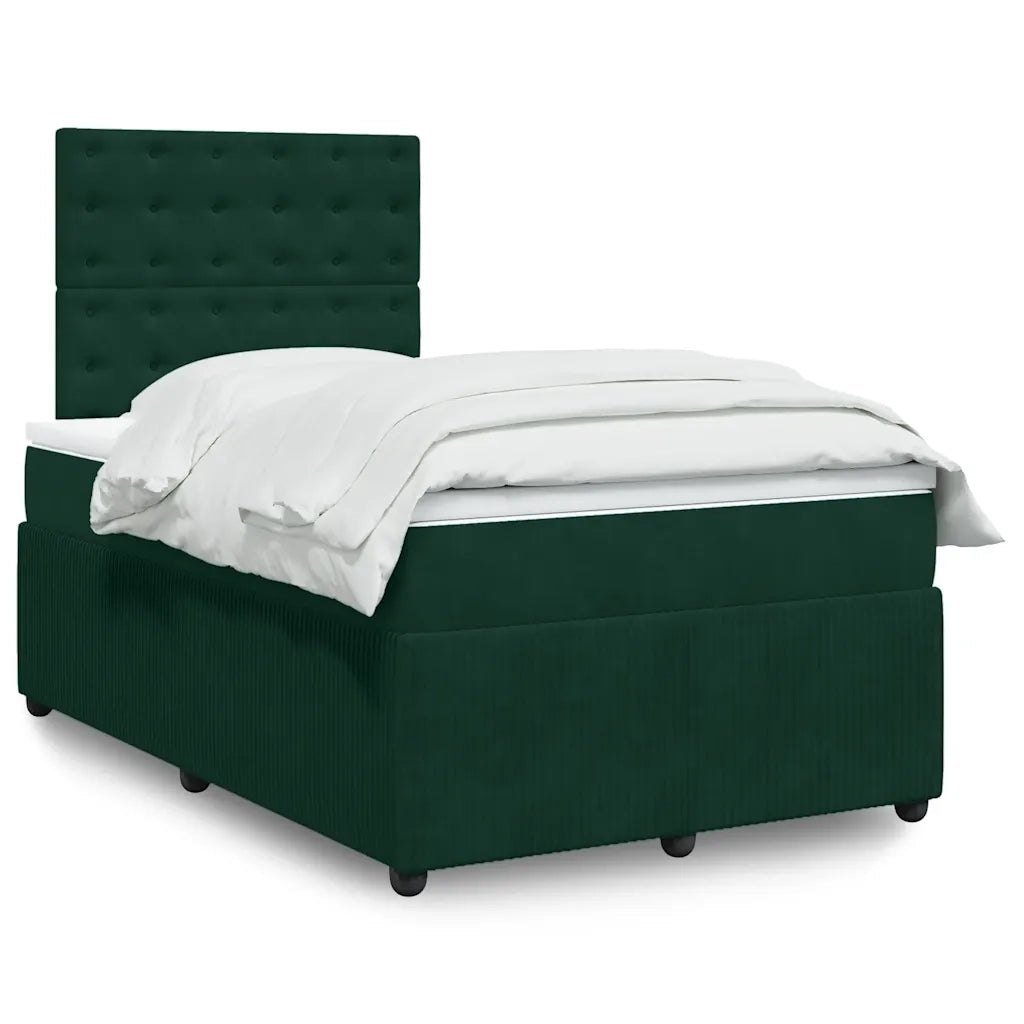 Giroletto a Molle con Materasso Verde Scuro 120x200 cm Velluto 3294625
