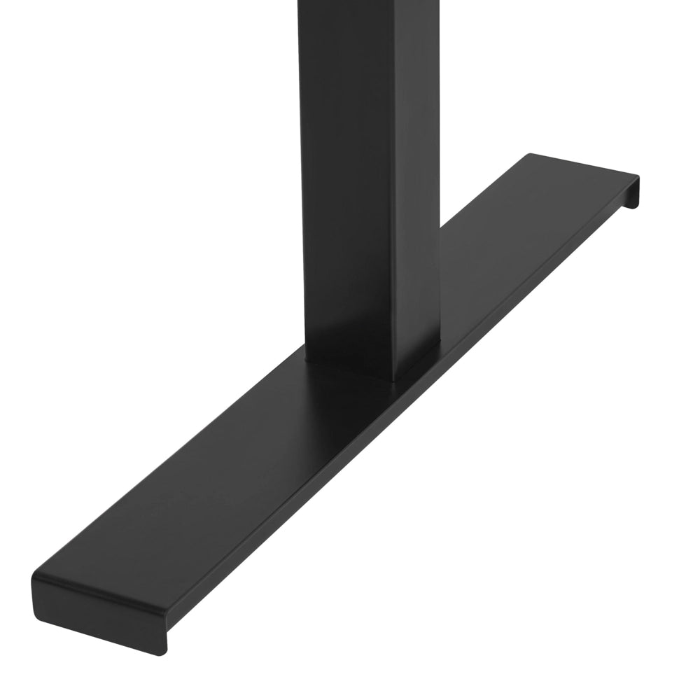 Scrivania regolabile elettricamente Piano tavolo grigio verniciato a polvere Struttura in acciaio Nero Siediti e stai in piedi 130 x 72 cm