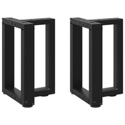 Set di 2 gambe regolabili in acciaio a forma di T per tavolino da caffè 28 x 25 x 42 cm finitura nera moderna 02_0057290