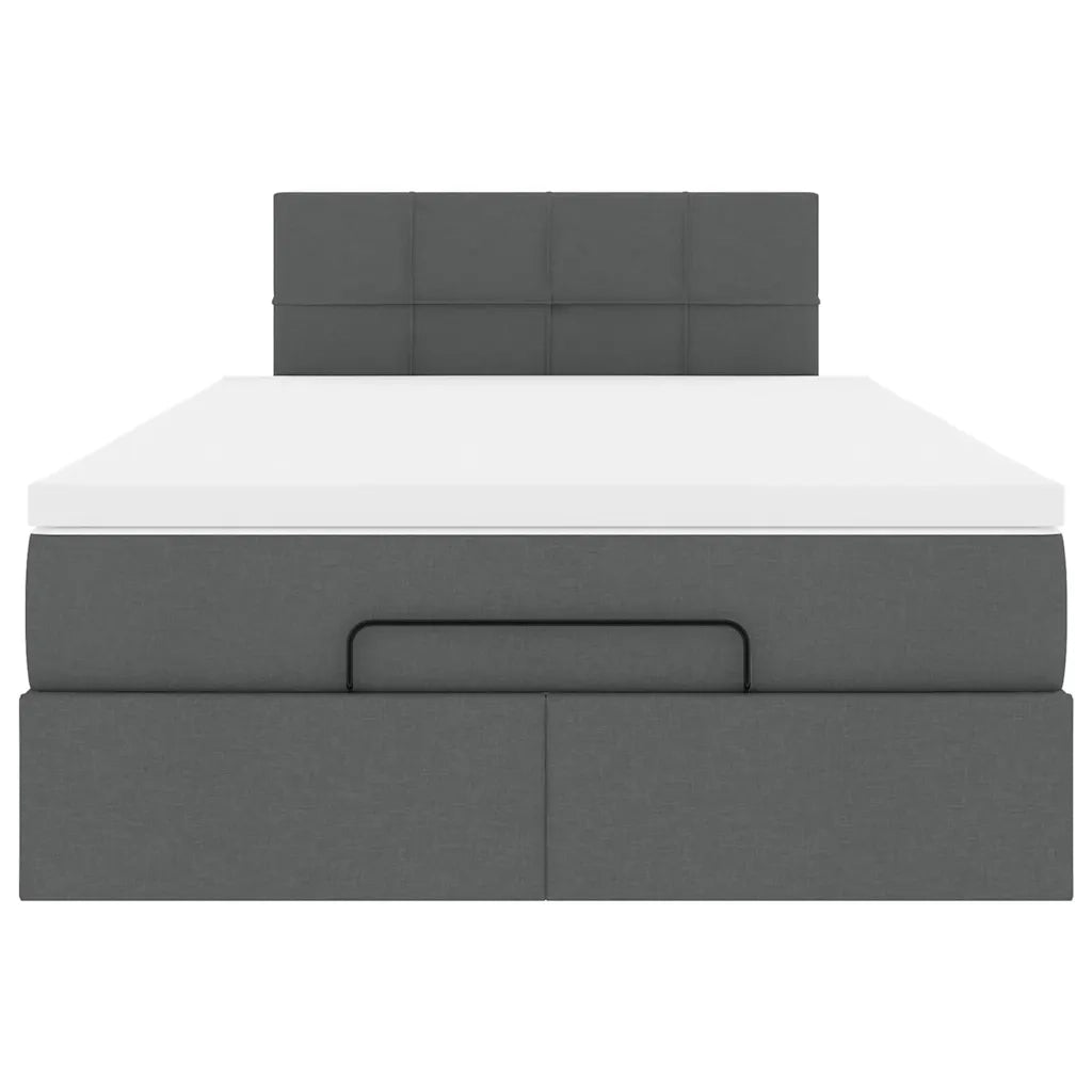Pouf Letto con Materasso Grigio Scuro 120x190 cm in Tessuto 3311443
