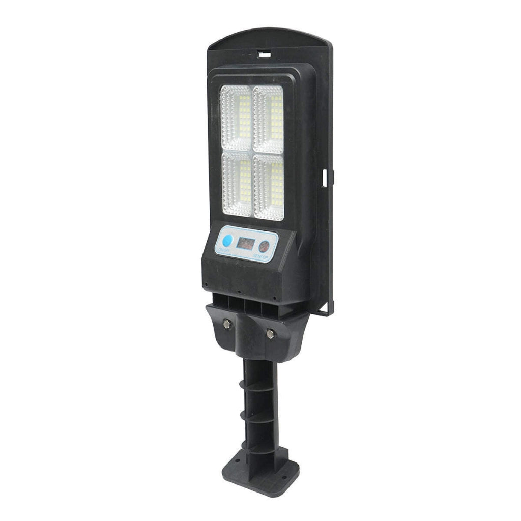 Lampada solare LED illuminazione stradale 6500K con pannello solare 3W, batteria 18000mAh, montaggio su palo IP67