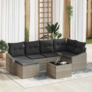 Set di divani con cuscino 7 pcs Grigio chiaro polyrattan