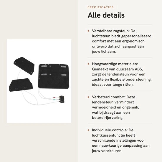 Sostegno Auto 3-Via Regolabile - Supporto alla Colonna Vertebrale - Progettazione Ergonomica - Materiale ABS di Alta Qualità - Comfort e Supporto